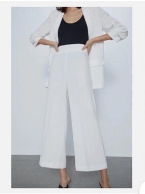 Zara White Culotte Pants